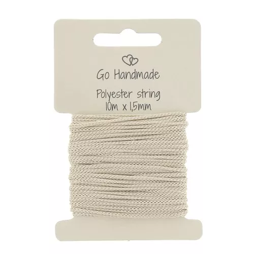 1.5mm Polyester Cord for pacifier- Beige x10 m