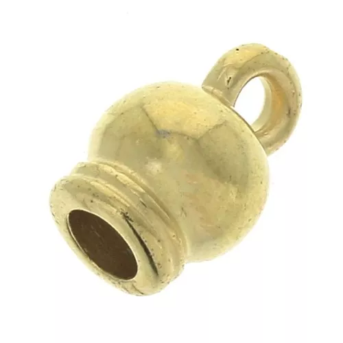 Cord end caps for spiral jewelry creation or for 3mm cord - fine Gold plated  x4