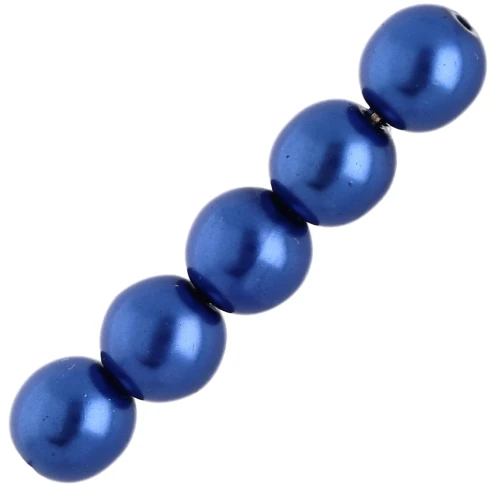 Pearly beads 6mm Marine Blue x50