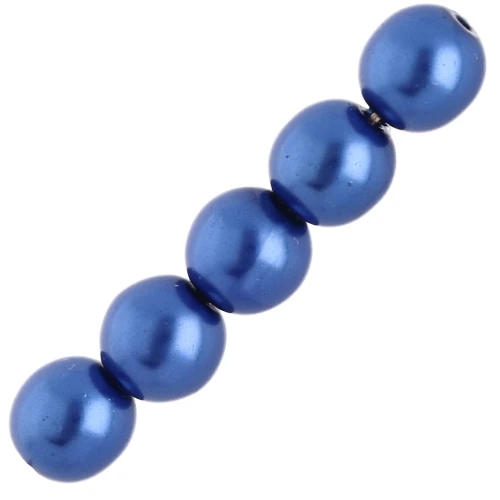 Pearly beads 4mm Marine Blue x100