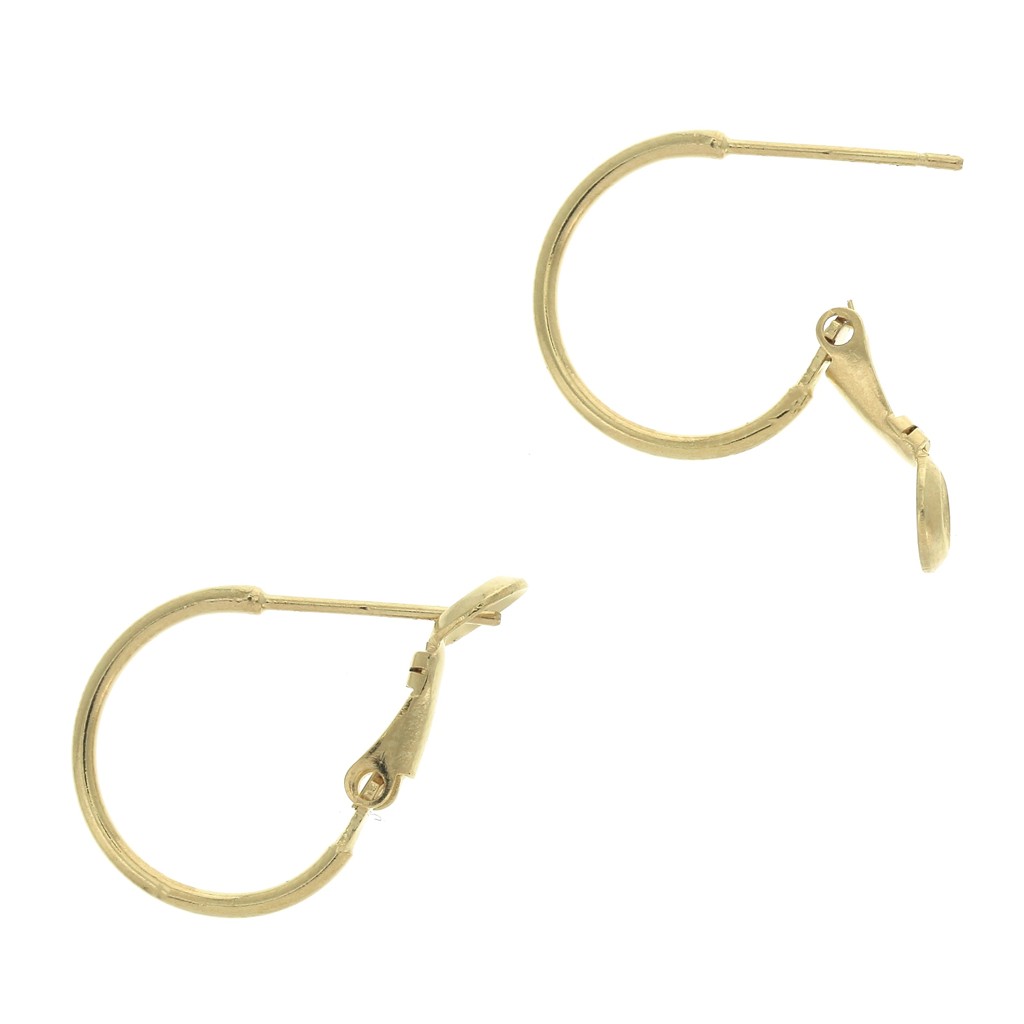 16x1.3mm Brass hoop earrings to decorate fine Gold plated x2 Perles