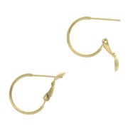 16x1.3mm Brass hoop earrings to decorate - fine Gold plated x2|raw }}