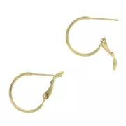 16x1.3mm Brass hoop earrings to decorate - fine Gold plated x2
