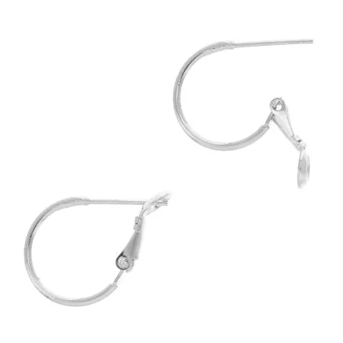 16x1.3mm Brass hoop earrings to decorate - Fine Antique silver plating x2