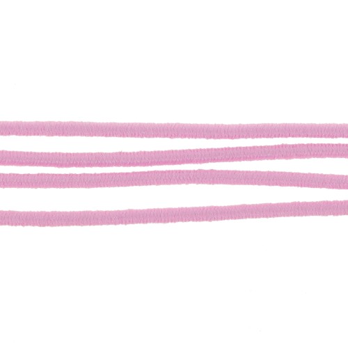 Sheathed elastic cord 1mm Light Rose x 19 m
