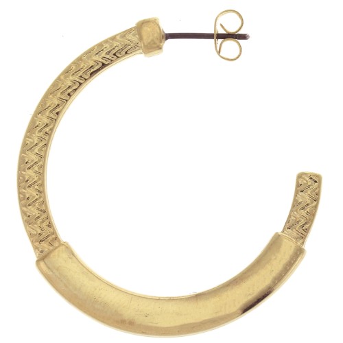 39mm ethnic hoop earrings in zamac to decorate fine Gold plated