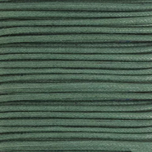 Cotton waxed cord 2mm Green x5m