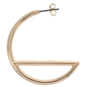 40mm Geometric design zamac hoop earrings to decorate ?" Rose Gold Tone x2|raw }}