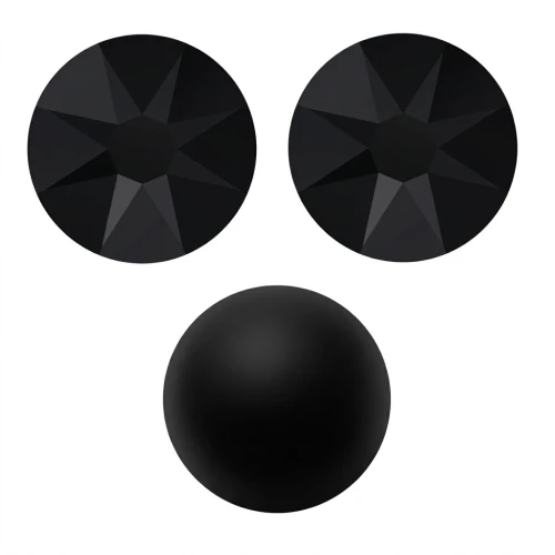 PureCrystal stick-on rhinestones 6mm Jet x10