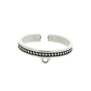 Adjustable ring with 1 ring - Ethnic pattern - Fine Antique silver plating x1|raw }}