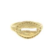 Adjustable ring with cauri shell - fine Gold plated x1