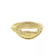 Adjustable ring with cauri shell - fine Gold plated x1