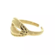 Adjustable ring with cauri shell - fine Gold plated x1