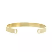 6x150mm brass 2-hole cuff bracelet - fine Gold plated x1
