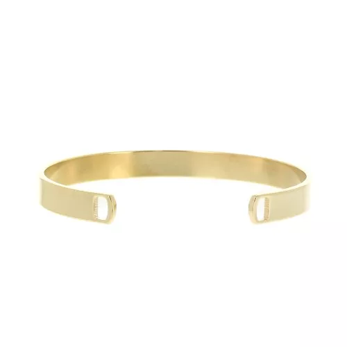 6x150mm brass 2-hole cuff bracelet - fine Gold plated x1