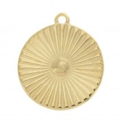 20mm medal charm pleated effect and epoxy resin fine Gold plated