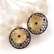 20mm medal charm pleated effect and epoxy resin fine Gold plated