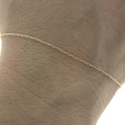 1mm oval elongated fine Cable mesh chain - fine Gold plated x1m