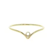 Size 49 Gold filled chevon ring for 2,2mm 1088 cabochon x1