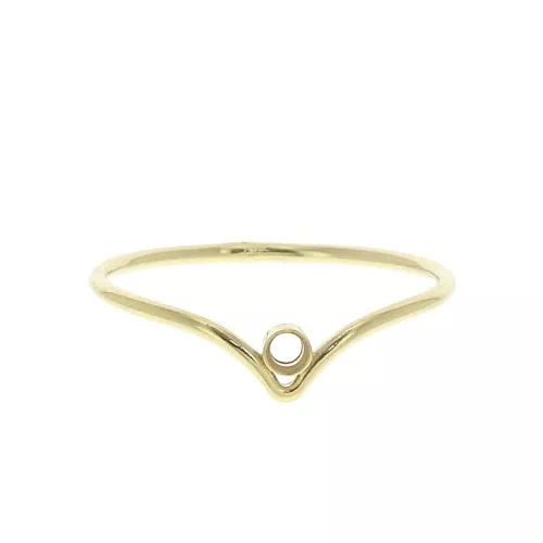 Size 52 Gold filled chevon ring for 2,2mm 1088 cabochon x1