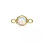 Round spacer 4.6 mm Imitation White Opal - Gold filled x1