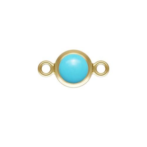 Round spacer 4.6 mm Imitation Turquoise-- Gold filled (laminated gold) x1