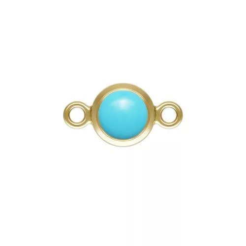 Round spacer 4.6 mm Imitation Turquoise-- Gold filled (laminated gold) x1