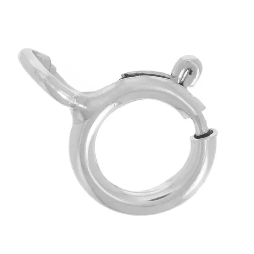 5mm 925 Sterling Silver Spring Ring Clasp with open ring x100