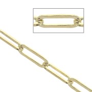3mm Gold filled Rectangular chain Dimaond cut x 20cm|raw }}