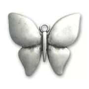 Butterfly pendant 38x44mm Antique Silver Plating x1