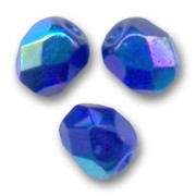 Fire Polished faceted round beads 6mm Cobalt AB x25|raw }}
