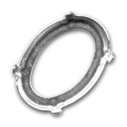 Cabochon setting 4127 39x28 mm Rhodium tone|raw }}