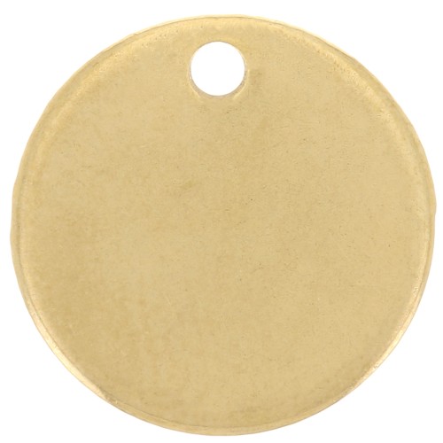 12mm 304 Gold plated stainless steel smooth round charm x1