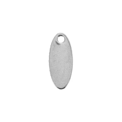 12x5mm Stainless steel smooth oval charm x5