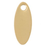 Smooth oval charm 11x4 mm in 304L stainless steel, gold-plated x5