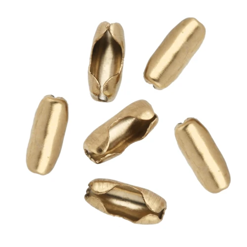 Closure End Caps for 1.6 mm Ball-Link Chain, 304 Stainless Steel, Gold-Plated x10