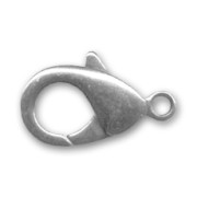 Lobster claw clasp 15mm old silver tone