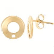 10.5mm 1-hole Gold plated 304L stainless steel earstuds x2|raw }}