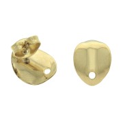 11x8.6mm Gold plated 304 stainless steel 1-hole curved earstuds to decorate x2|raw }}
