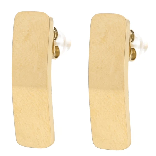 21x6mm Gold plated 304L stainless steel rectangular earstuds to decorate x2