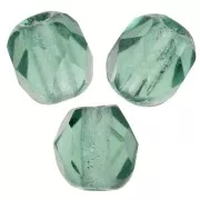Fire Polished faceted round beads 4mm Prairie Green x50