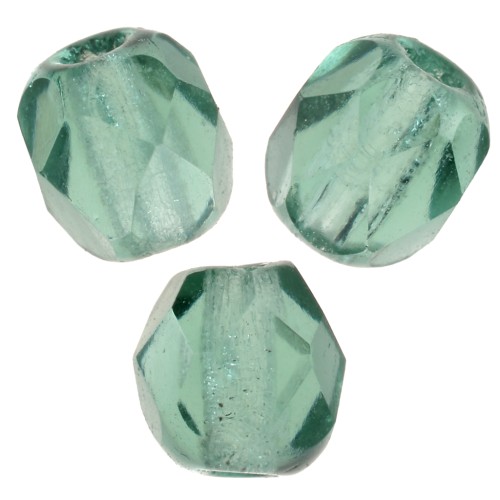 Fire Polished faceted round beads 4mm Prairie Green x50