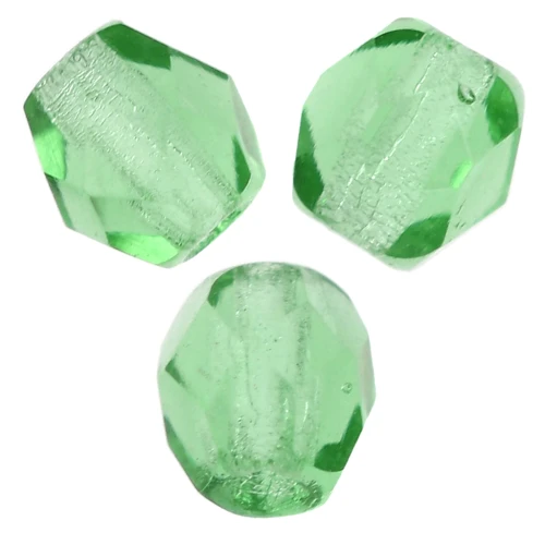 Fire Polished faceted round beads 4mm Prairie Green x50
