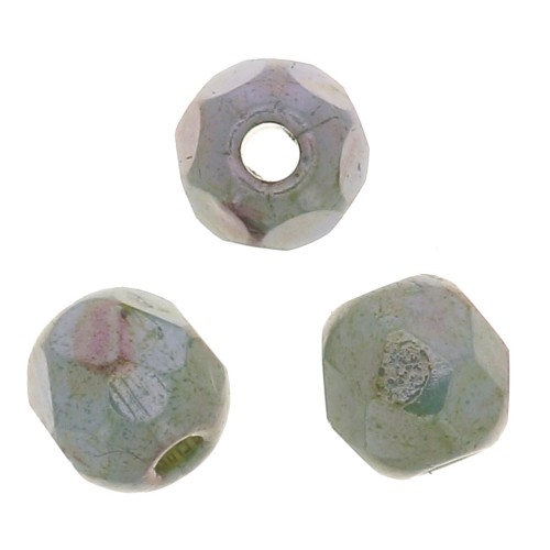 Facets 3 mm Chalk White Blue Luster x50