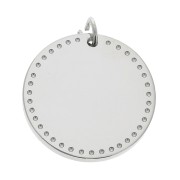 20mm stainless steel round pendant with open jump ring x1|raw }}