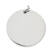 20mm stainless steel round pendant with open jump ring x1