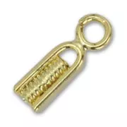 Metal Crimp Ends for flexible wires gold tone x10