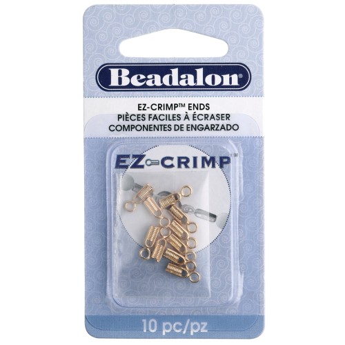 Metal Crimp Ends for flexible wires gold tone x10
