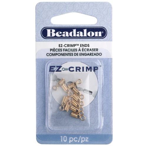 Metal Crimp Ends for flexible wires gold tone x10