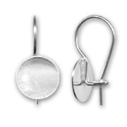 925 Sterling Silver Earwires 10mm with disc x2|raw }}